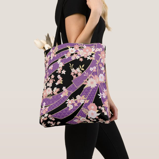 Floral Kimono Muster Violet Tasche (Von Nahem)