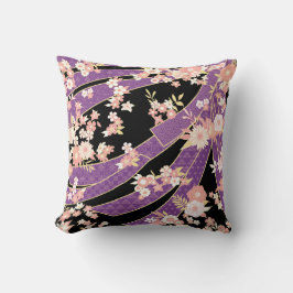 Floral Kimono Muster Violett Pink Kissen