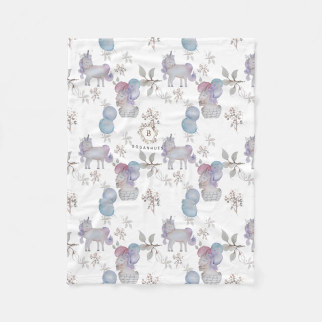 Floral Kinderzimmer Whimsical Print Babydecke Fleecedecke (Vorderseite)