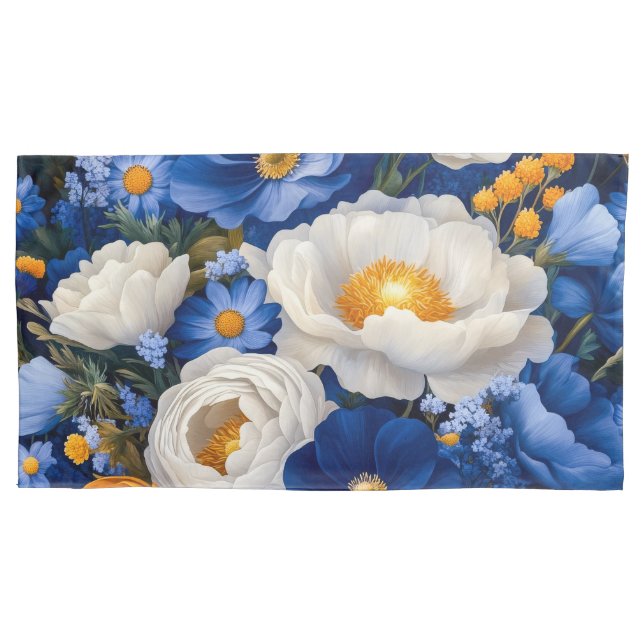 Floral King Pair Pillowcases Kissenbezug (Vorderseite-Links)