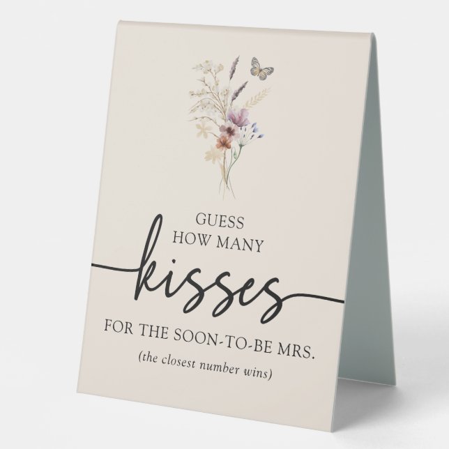 Floral Kisses Sign Tischaufsteller (Vorderseite)