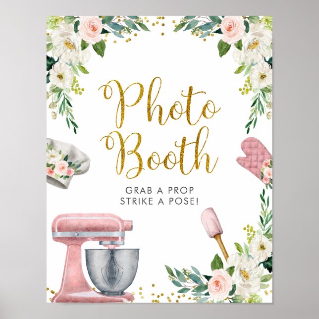 Floral Kitchen Brautparty Foto Booth Poster (Vorne)