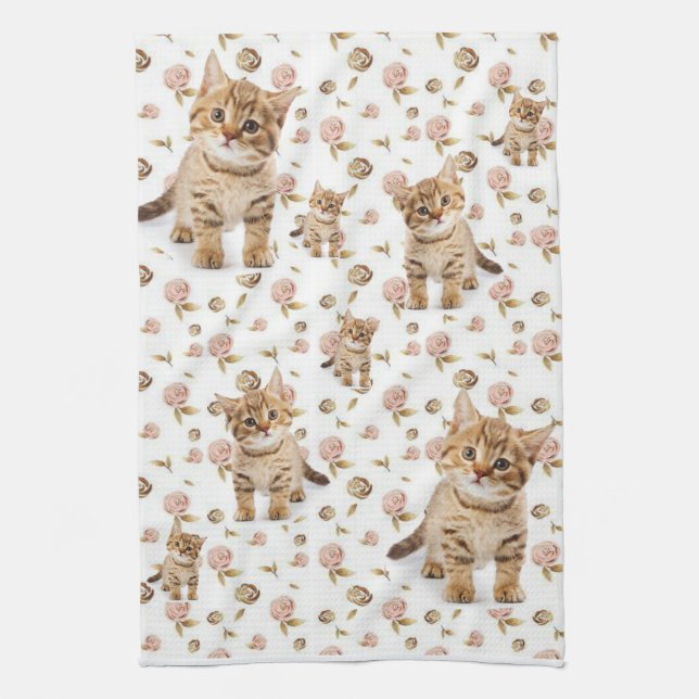 Floral Kittens Handtuch (Vertikal)