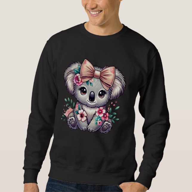 Floral Koala Bear Flower Bow Cute Koala Lover Wome Sweatshirt (Vorderseite)