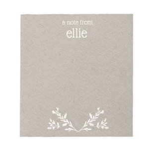 Floral Kraft Boho Country Notepad Notizblock