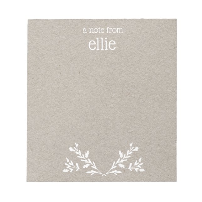 Floral Kraft Boho Country Notepad Notizblock (Vorderseite)