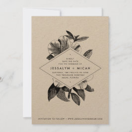 Floral Kraft Wedding Save The Date