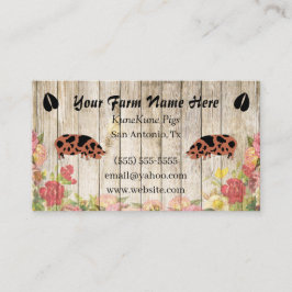 Floral KuneKune Pig Carte de visite