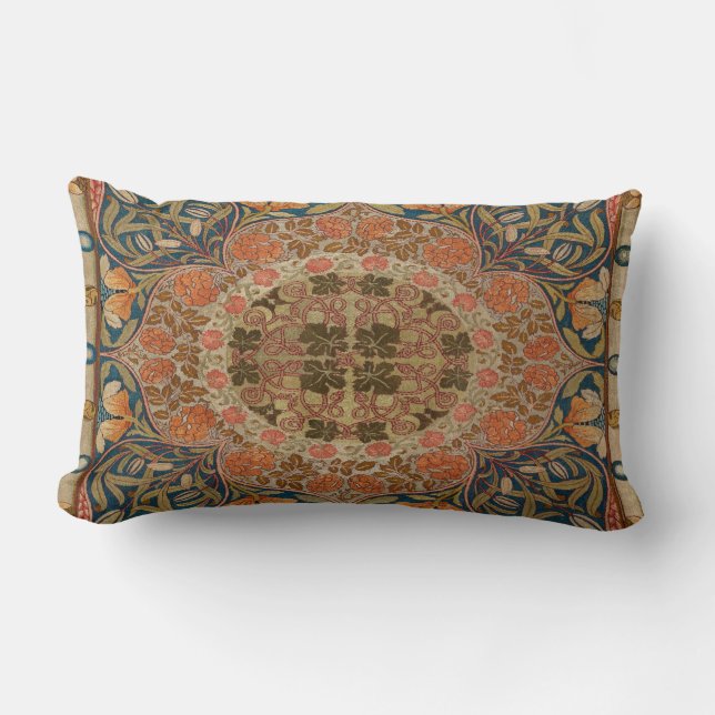 Floral L:umbar Pillow, Arts and Crafts Movement Lendenkissen (Vorderseite)