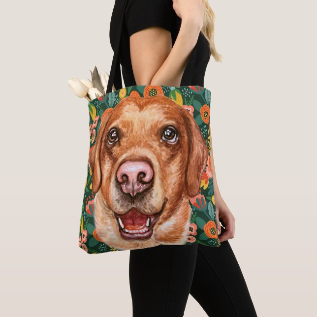 Floral Labrador Hund Tasche (Von Nahem)