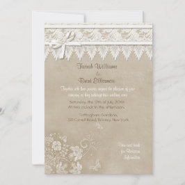 Floral Lace Butterfly Wedding Einladung