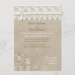 Floral Lace Butterfly Wedding Einladung