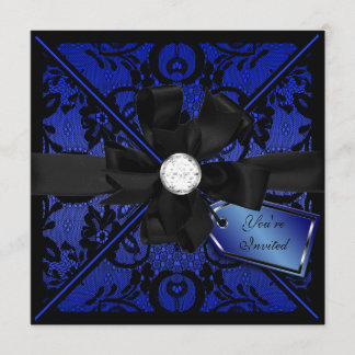 Floral Lace Einladung mit Diamond Bow