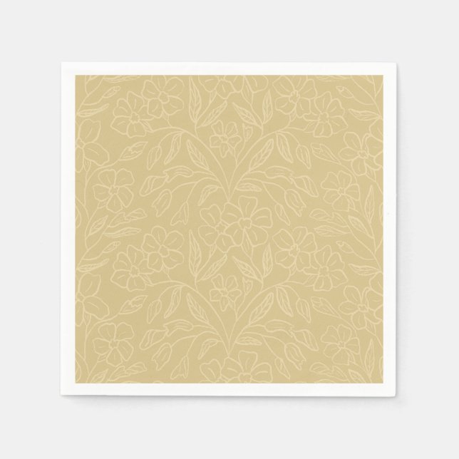 Floral Lace In Yellow Serviette (Vorderseite)