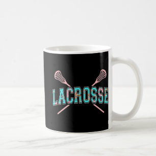 Floral Lacrosse Crossed Sticks LAX Girly Aquamarin Kaffeetasse