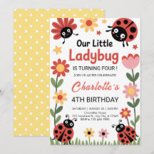 Floral ladybug birthday