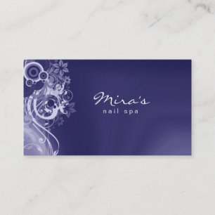 Floral Landscaping Business Card Retro Blue Visitenkarte