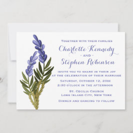 Floral Lavender Blume Lila Hochzeitseinladung Einladung