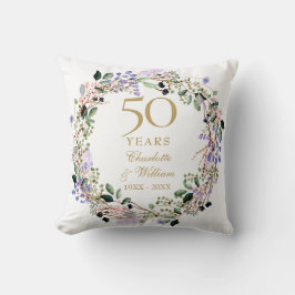 Floral Lavender Garland 50 Jahre Foto Kissen