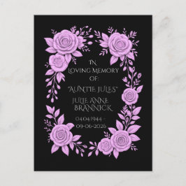 FLORAL LAVENDER. IN LOVING MEMORY KEEPSAKE, POSTKARTE