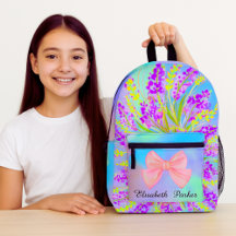 Floral Lavender Türkise Custom Niedlich Girl Schoo