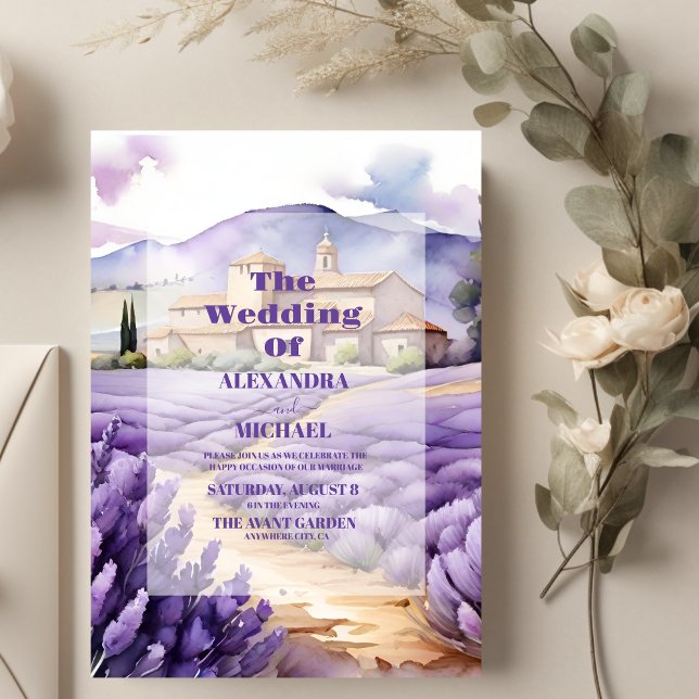 Floral Lavender Wedding Einladung (Von Creator hochgeladen)