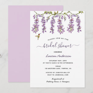 Floral Lavender Wisteria Brautparty Ankündigung