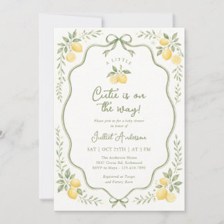 Floral Lemon Citrus Baby Shower Einladung