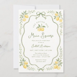 Floral Lemon Citrus Bridal Shower Einladung