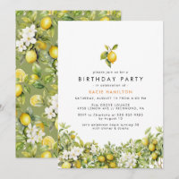 Floral Lemon | Fun Bright Yellow Erwachsene Geburt