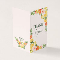 Floral Lemon Orange Babydusche Danke Karte