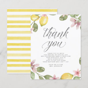 Floral Lemon Wreath Brautparty Vielen Dank Dankeskarte