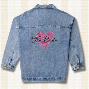 Floral Liebe Heart Denim Jacket Jeansjacke
