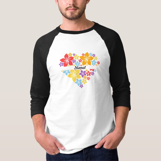 Floral Liebe Herzstück T - Shirt (Vorderseite)