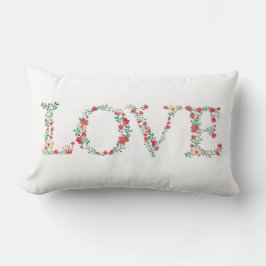 Floral LIEBE Letters Valentine Lendenkissen