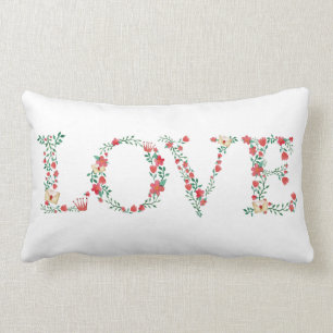 Floral LIEBE Letters Valentine Lendenkissen