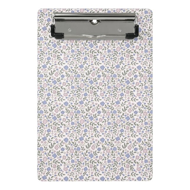 Floral Light Pink Mini Clipboard Mini Klemmbrett (Vorderseite)