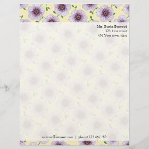 Floral Lila Garden Blume Foto Kundenspezifische Ad Briefkopf