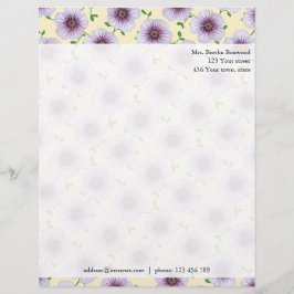 Floral Lila Garden Blume Foto Kundenspezifische Ad Briefkopf