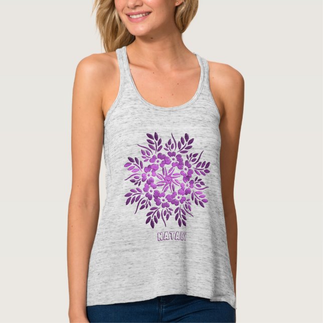 Floral Lila Mandala Tank Top (Vorderseite)