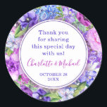Floral Lila Paisley Watercolor Wedding Stickers<br><div class="desc">Die Lila Paisley Watercolor Wedding Stickers sind mit eleganten rosa und lila Aquarellfarben-Blume wie lila Iris,  rosa und lila Anemonen,  Fresias und mehr mit modernen Paisley- und Mandala-Akzenten auf weißem Hintergrund ausgestattet. Personalisieren Sie den Text in den Textfeldern,  indem Sie ihn bearbeiten. Für Sie entworfen von Evco Studio www.zazzle.com/store/evcostudio</div>