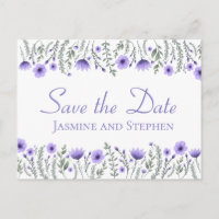 Floral Lila Save the Date Hochzeit Verlobung