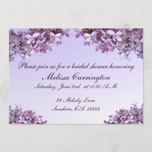 Floral Lilac Blume Brautparty Einladung