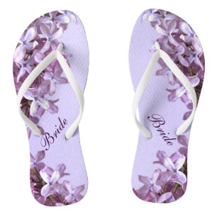 Floral Lilac Blume Hochzeit Bridal Flip Flops