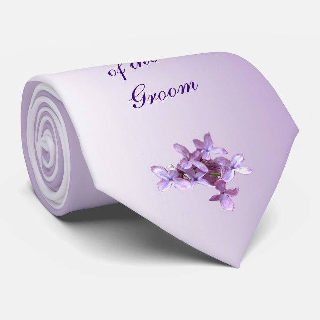 Floral Lilac Blume Hochzeit Großvater von Groom Krawatte (Gerollt)