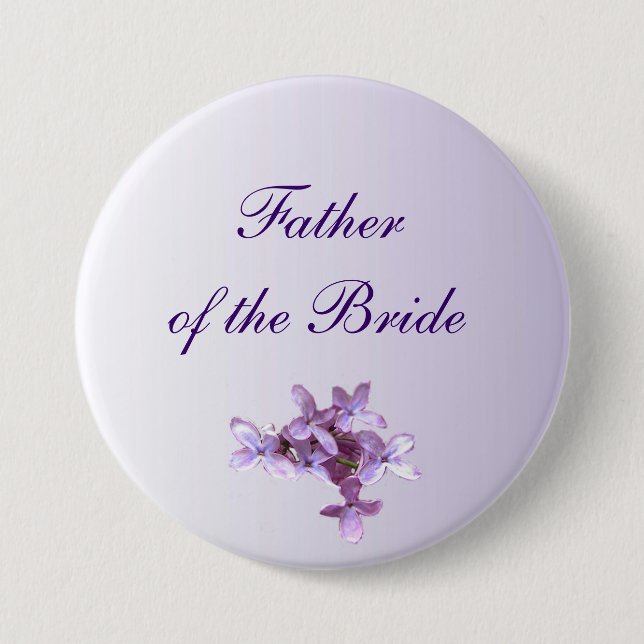 Floral Lilac Blume Hochzeit Vater von Bride Button (Vorderseite)