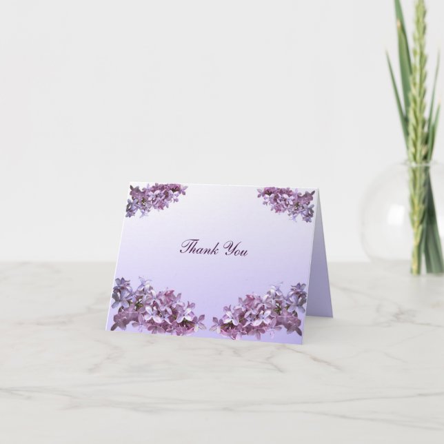 Floral Lilac Blume Hochzeit Vielen Dank Dankeskarte (Vorderseite)