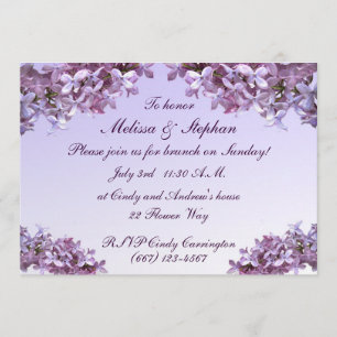 Floral Lilac Blume Hochzeitsbrunch Einladung