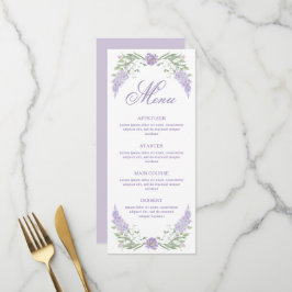 Floral Lilac Lavender Frame Menükarte