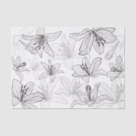 Floral Lilies Line Art Seidenpapier